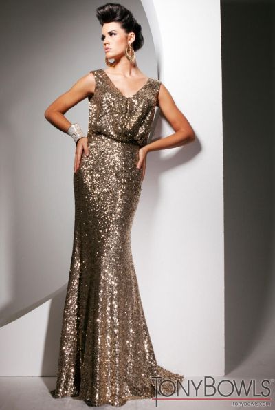 Sequined Evening Gown