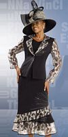 Donna Vinci Womens Dressy Black Church Suit 11019 image