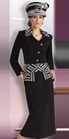 Donna Vinci Ladies Black and White Church Suit 11020 image