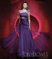 Purple Iridescent Chiffon Tony Bowls Collection Pageant Dress 111C09 image