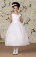 Size 6 Ivory-Gold Joan Calabrese 113351 Flower Girls Wedding Dress image