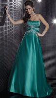 Studio 17 Strapless Satin Evening Dress with Beading 12267 image