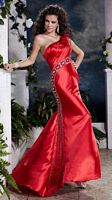 Panoply Beaded One Shoulder Bow Prom Dress 14385 image