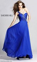 One Shoulder Prom Dresses 2012 Sherri Hill Long Prom Dress 1456 image