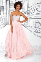 Size 4 Pink Tiffany Designs 16021 Beaded Bodice Evening Dress image
