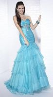 Tiffany Designs Tiered Organza Mermaid Evening Dress 16644 image