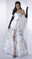 Tiffany Designs Organza Ruffle Mermaid Evening Dress 16646 image