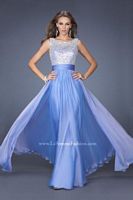 Size 2 Watermelon La Femme 19815 High Scoop Neck Evening Dress image