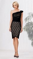 Size 16 Black-Cashmere Caterina 2019 One Shoulder Short MOB Dress image