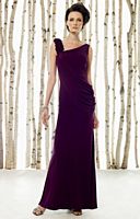 Cameron Blake Asymmetrical Draped Jersey MOB Evening Dress 211621 image