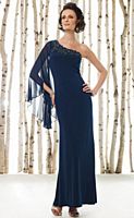 Cameron Blake Evening Dress with One Sheer Bell Sleeve 211622 image