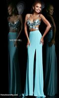 Size 2 Fuchsia-Silver Sherri Hill 21332 Cut Out Midriff Formal Dress image