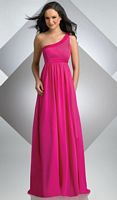Size 12 Bari Jay One Shoulder Long Chiffon Bridesmaid Dress 221 image
