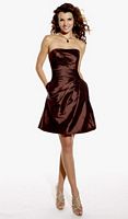 Size 6 Pretty Maids Short Brown Taffeta Bridesmaid Dress 22424 image