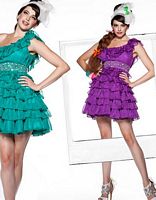 BabyDoll by MacDuggal One Shoulder Ruffle Short Prom Dress 2548B image