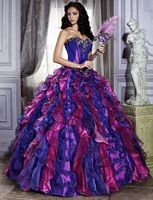 Quinceanera Collection Two Tone Ruffle Dress 26659 by House of Wu image