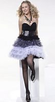 Hannah S Black and White Ombre Ruffle Tulle Party Dress 27650 image