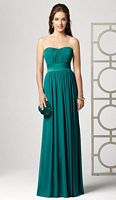 Dessy Collection Strapless Long Lux Chiffon Bridesmaid Dress 2860 image