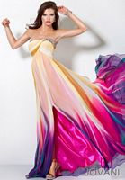Jovani Fuchsia and Purple Long Chiffon Prom Dress 3006 image