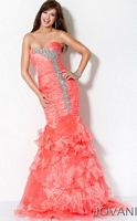Jovani Long Mermaid Prom Dress with Ruffle Bottom 3013 image