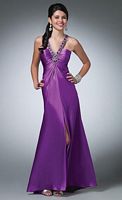 Size 2 Purple Alfred Angelo Strappy Open Back Long Prom Dress 3501 image