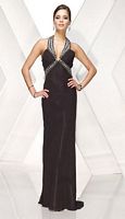 BDazzle Beaded Halter Chiffon Evening Dress 35365 image