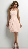 Size 10 Ice Pink Jordan Strapless Short Chiffon Bridesmaid Dress 379M image