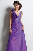 Size 6 Purple Jordan Long Bridesmaid Dress Rosettes and Ruffles 382 image