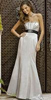 Alexia Designs Satin Mermaid Bridesmaid Dress with Ribbon Waist 4050 image