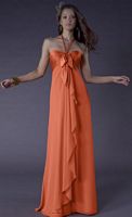 Liz Fields Long Chiffon and Charmeuse Halter Bridesmaid Dress 406 image