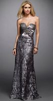 Black Label by Alyce Laser Cut Textured Evening Dress 5379 image