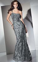 Size 8 Black Alyce Paris Black Label Velvet Chiffon Evening Dress 5444 image