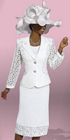 Size 18 White Donna Vinci Couture 5447 Womens 3pc Church Suit image