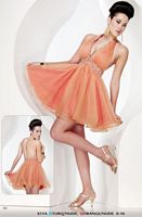 Riva Designs Short Halter Prom Party Dress 611 image