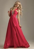 Night Moves One Shoulder Draped Beaded Prom Dress 6203 image