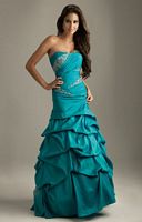 Night Moves Taffeta Pickup Prom Dress 6204 with Scattered Beading image