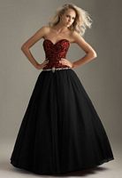 Animal Print Tulle Ball Gown Night Moves Prom Dress 6205 image