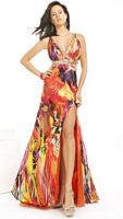 Party Time Bright Abstract Print Prom Dress 6355 image