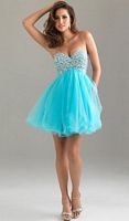 Size 12 Black-Purple Night Moves Babydoll Short Prom Dress 6487 image