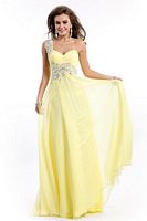 Size 12 Lemon Party Time 6533 One Shoulder Chiffon Evening Dress image