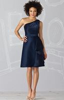 After Six One Shoulder Short Organdy Bridesmaid Dress 6617 by Dessy image