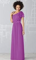 After Six One Flutter Sleeve Long Bridesmaid Dress 6622 by Dessy image