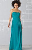 After Six Strapless Lux Chiffon Long Bridesmaid Dress 6623 by Dessy image