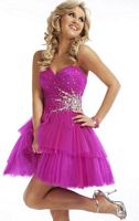 Party Time Strapless Tiered Short Party Dress 6641 image