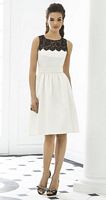 After Six 6644 Dessy Sleeveless Short Bridesmaid Dress with Black Lace image