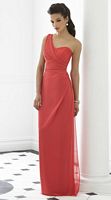 After Six 6646 One Shoulder Georgette Long Dessy Bridesmaid Dress image