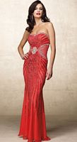 Alyce Designs Beaded Silk Chiffon Evening Dress with Sheer Effect 6690 image