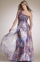 Dave and Johnny One Shoulder Floral Print Evening Dress 6854 image