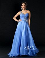 Size 10 Sunset Orange Sean Couture 70632 One Strap Evening Dress image