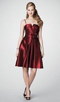 Size 12 Cranberry Alfred Angelo Short Bridesmaid Dress 7190 image